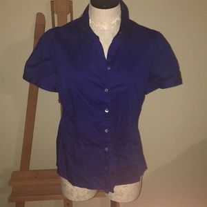 Banana Republic royal blue button down blouse